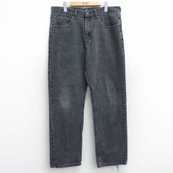 W36★古着 リー Lee ジーンズ メンズ コットン 黒 ブラック デニム 25aug19 中古 ボトムス ジーパン Gパン ロング パンツ