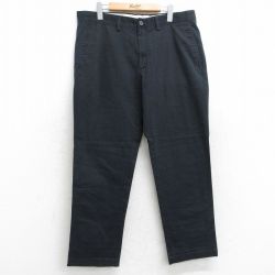 W37★古着 HAGGAR パンツ メンズ 黒 ブラック 25aug19 中古 ボトムス ロング