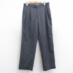 W30★古着 スラックス パンツ メンズ 濃グレー 25aug19 中古 ボトムス ロング