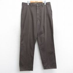 【20%OFF】W35★古着 リー Lee パンツ メンズ コットン 茶 ブラウン 25aug19 中古 ボトムス ロング