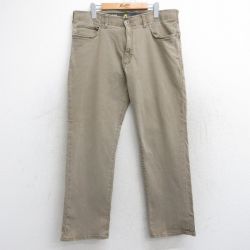 【50%OFF】W35★古着 リー Lee パンツ メンズ ベージュ カーキ 25aug19 中古 ボトムス ロング