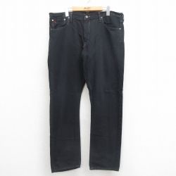 W38★古着 ラルフローレン Ralph Lauren ブランド ジーンズ メンズ コットン 黒 ブラック デニム 25aug19 中古 ボトムス ジーパン Gパン ロング パンツ