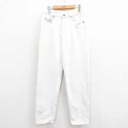 W30★古着 ジーンズ メンズ 00年代 00s 白 ホワイト デニム 25aug19 中古 ボトムス ジーパン Gパン ロング パンツ
