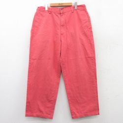 W35★古着 ラルフローレン Ralph Lauren ブランド パンツ メンズ 90年代 90s コットン 濃ピンク 25aug20 中古 ボトムス ロング