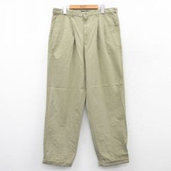 W36★古着 リー Lee パンツ メンズ コットン ベージュ系 カーキ 25aug20 中古 ボトムス ロング