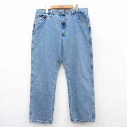 W37★古着 ラスラー ジーンズ メンズ コットン 紺 ネイビー デニム 25aug20 中古 ボトムス ジーパン Gパン ロング パンツ