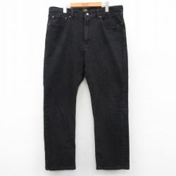 W37★古着 リー Lee ジーンズ メンズ 黒 ブラック デニム 25aug21 中古 ボトムス ジーパン Gパン ロング パンツ