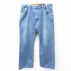W38★古着 リーバイス Levis ジーンズ メンズ ヒゲ コットン 紺 ネイビー デニム 25aug21 中古 ボトムス ジーパン Gパン ロング パンツ
