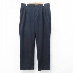 W36★古着 バンヒューセン パンツ メンズ 紺 ネイビー 25aug27 中古 ボトムス ロング