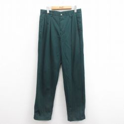 W32★古着 ノーティカ NAUTICA ブランド チノ パンツ チノパン メンズ 90年代 90s コットン 緑 グリーン 25sep05 中古 ボトムス ロング