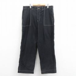 W36★古着 ラルフローレン Ralph Lauren ポロスポーツ ブランド ベイカー パンツ メンズ コットン 黒 ブラック 【spe】 25sep05 中古 ボトムス ロング