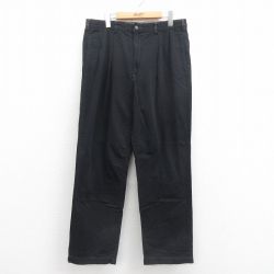W36★古着 ラルフローレン Ralph Lauren ブランド チノ パンツ チノパン メンズ コットン 黒 ブラック 25sep05 中古 ボトムス ロング