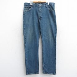 W38★古着 ラングラー Wrangler ジーンズ メンズ 紺 ネイビー デニム 25sep06 中古 ボトムス ジーパン Gパン ロング パンツ