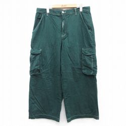 W34★古着 エアロポステール AEROPOSTALE カーゴ パンツ メンズ 00年代 00s コットン 濃緑 グリーン 【spe】 25sep06 中古 ボトムス ロング