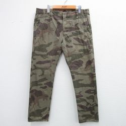 W36★古着 ドッカーズ パンツ メンズ コットン 緑 グリーン 迷彩 25sep08 中古 ボトムス ロング