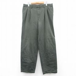 【20%OFF】W35★古着 ギャップ GAP パンツ メンズ 00年代 00s コットン 緑系 グリーン 25sep09 中古 ボトムス ロング