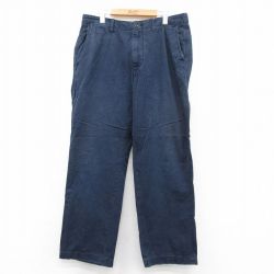 W35★古着 ラルフローレン Ralph Lauren ブランド パンツ メンズ ワンポイントロゴ コットン 紺 ネイビー 25sep09 中古 ボトムス ロング