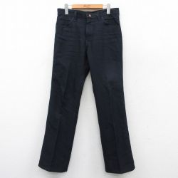 W31★古着 ラングラー Wrangler ランチャー パンツ メンズ 黒 ブラック 25sep10 中古 ボトムス ロング