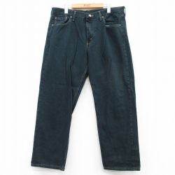 W36★古着 ラングラー Wrangler ジーンズ メンズ コットン 濃緑 グリーン 25sep10 中古 ボトムス ジーパン Gパン ロング パンツ