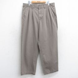 W35★古着 ベーシックエディションズ チノ パンツ チノパン メンズ ベージュ系 カーキ 25sep11 中古 ボトムス ロング