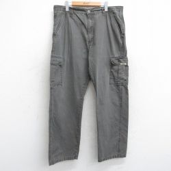 W38★古着 ラングラー Wrangler カーゴ パンツ メンズ リップストップ コットン 濃グレー 25sep12 中古 ボトムス ロング
