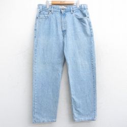 W36★古着 リーバイス Levis シグネチャー ジーンズ メンズ コットン 薄紺 ネイビー デニム 25sep12 中古 ボトムス ジーパン Gパン ロング パンツ