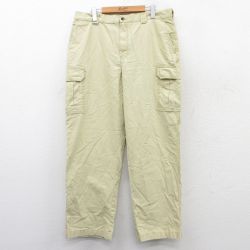 W36★古着 エルエルビーン LLBEAN カーゴ パンツ メンズ 00年代 00s コットン ベージュ カーキ 25sep13 中古 ボトムス ロング