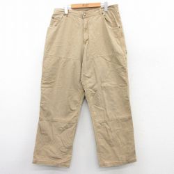 W36★古着 ペインター パンツ メンズ ダブルニー ダック地 コットン ベージュ系 カーキ 25sep13 中古 ボトムス ロング