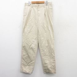 W34★古着 ノーティカ NAUTICA ブランド パンツ メンズ 90年代 90s コットン ベージュ系 カーキ 25sep13 中古 ボトムス ロング