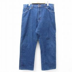 W36★古着 ディッキーズ Dickies ジーンズ メンズ 濃紺 ネイビー デニム 25sep16 中古 ボトムス ジーパン Gパン ロング パンツ