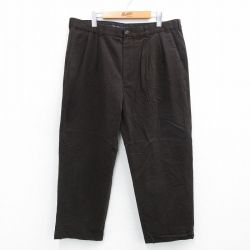 【20%OFF】W37★古着 ブルックスブラザーズ BROOKS BROTHERS パンツ メンズ 00年代 00s コットン 濃茶系 ブラウン 25sep18 中古 ボトムス ロング