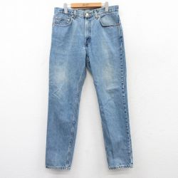 W34★古着 リーバイス Levis 512 ジーンズ メンズ 00年代 00s ヒゲ コットン 紺 ネイビー デニム 25sep18 中古 ボトムス ジーパン Gパン ロング パンツ