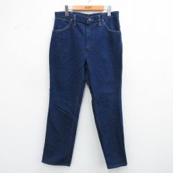 W34★古着 ラングラー Wrangler ジーンズ メンズ 80年代 80s USA製 タロン 濃紺 ネイビー デニム 【spe】 25sep19 中古 ボトムス ジーパン Gパン ロング パンツ