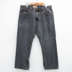 W36★古着 ROCAWEAR ジーンズ メンズ 黒 ブラック デニム 【spe】 25sep19 中古 ボトムス ジーパン Gパン ロング パンツ