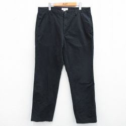 W36★古着 カルバンクライン Calvin Klein ブランド パンツ メンズ コットン 黒 ブラック 25sep19 中古 ボトムス ロング