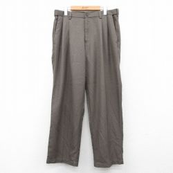 W34★古着 HAGGAR パンツ メンズ 茶系 ブラウン 25sep19 中古 ボトムス ロング
