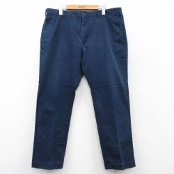 W37★古着 バンヒューセン パンツ メンズ 紺 ネイビー 25sep19 中古 ボトムス ロング