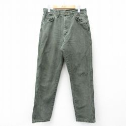 【20%OFF】W32★古着 ラングラー Wrangler ジーンズ メンズ 90年代 90s コットン USA製 濃緑 グリーン デニム 【spe】 25sep20 中古 ボトムス ジーパン Gパン ロング パンツ