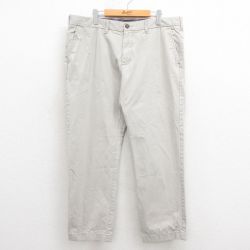 W39★古着 トミーヒルフィガー TOMMY HILFIGER ブランド パンツ メンズ ワンポイントロゴ コットン 薄ベージュ カーキ 25sep20 中古 ボトムス ロング