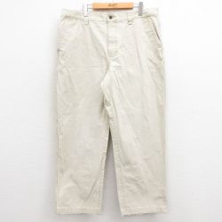 W38★古着 エルエルビーン LLBEAN パンツ メンズ 00年代 00s ダック地 コットン ベージュ カーキ 25sep20 中古 ボトムス ロング