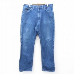 W38★古着 リー Lee ジーンズ メンズ 90年代 90s コットン USA製 紺 ネイビー デニム 25sep22 中古 ボトムス ジーパン Gパン ロング パンツ