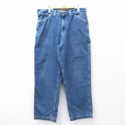 W36★古着 オールドネイビー OLD NAVY ペインター パンツ メンズ コットン 紺 ネイビー デニム 25sep22 中古 ボトムス ロング