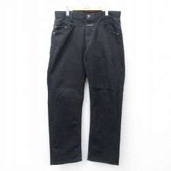 W36★古着 マリテフランソワジルボー ジーンズ メンズ コットン 黒 ブラック デニム 【spe】 25sep22 中古 ボトムス ジーパン Gパン ロング パンツ