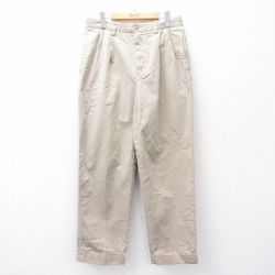 W32★古着 ラルフローレン Ralph Lauren ブランド チノ パンツ チノパン メンズ 90年代 90s コットン 薄ベージュ カーキ 25sep22 中古 ボトムス ロング