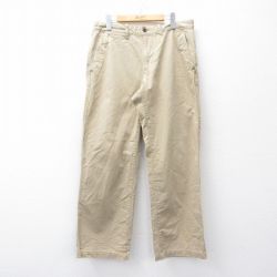 【20%OFF】W34★古着 エディーバウアー パンツ メンズ コットン ベージュ カーキ 25sep22 中古 ボトムス ロング
