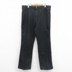 W37★古着 ラングラー Wrangler ランチャー パンツ メンズ 90年代 90s USA製 黒 ブラック 【spe】 25sep22 中古 ボトムス ロング