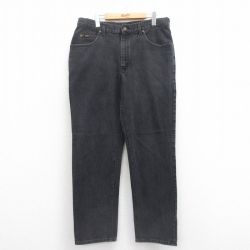 W35★古着 リー Lee ジーンズ メンズ コットン 黒 ブラック デニム 25sep22 中古 ボトムス ジーパン Gパン ロング パンツ