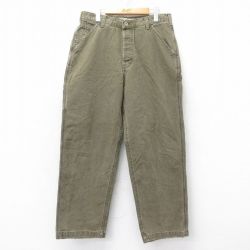 W31★古着 アバクロンビー Abercrombie&fitch ペインター パンツ メンズ 90年代 90s ダック地 コットン USA製 茶 ブラウン 【spe】 25sep24 中古 ボトムス ロング