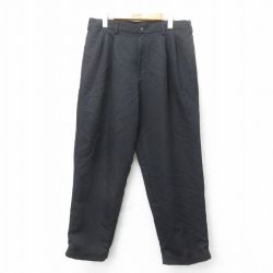 【20%OFF】W34★古着 パンツ メンズ 黒 ブラック 25sep24 中古 ボトムス ロング