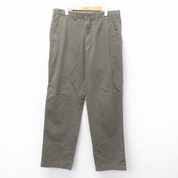 W36★古着 ランズエンド パンツ メンズ コットン 緑系 グリーン 25sep24 中古 ボトムス ロング